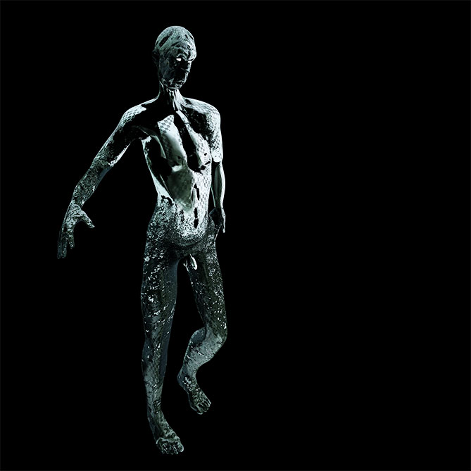 Traitor, long shots from the Dante 2020 series. 3D digital rendering, Image detail.